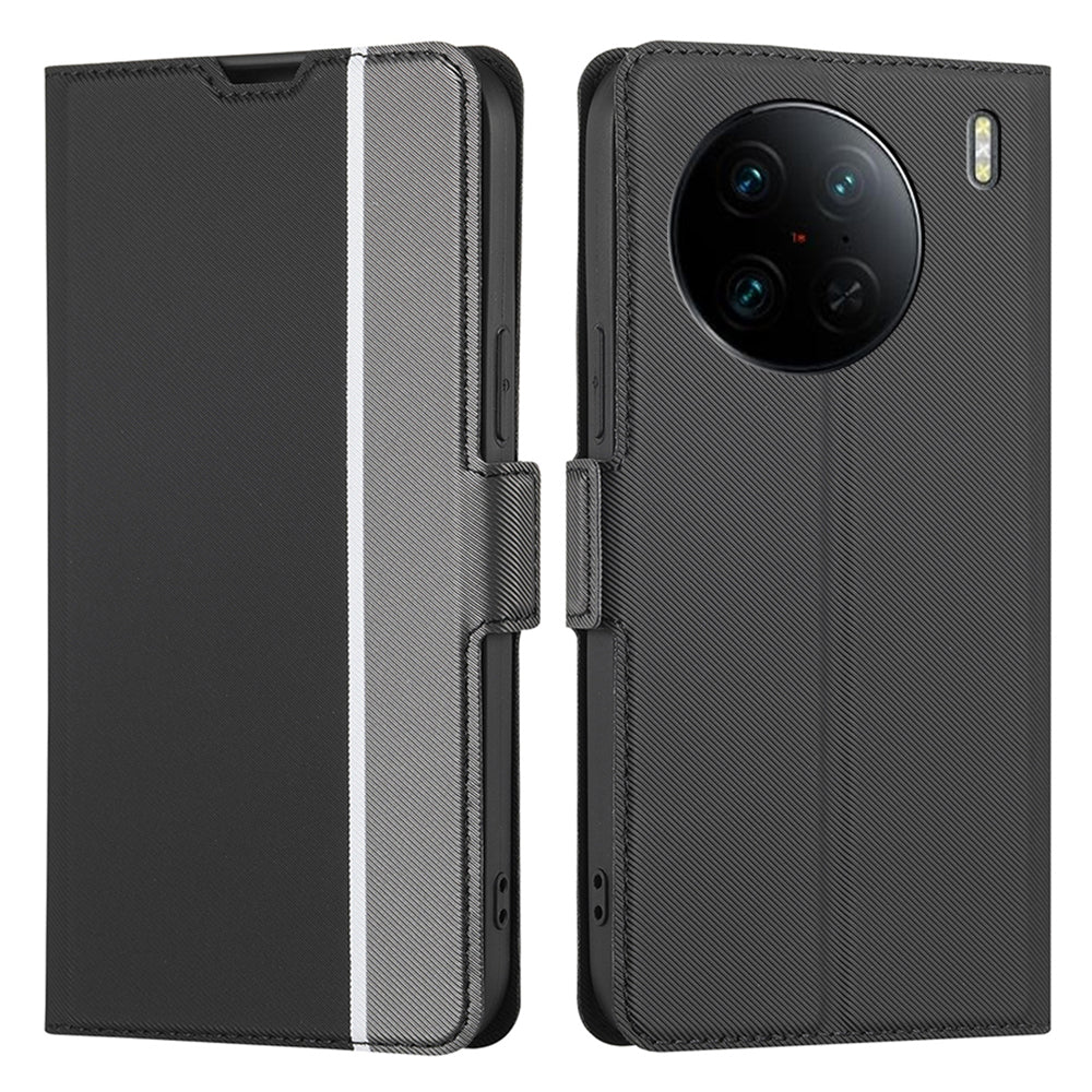 For vivo X90 Pro 5G Shockproof Phone Case PU Leather Dual Magnetic Clasp Twill Texture Stand Card Holder Cover For vivo X90 Pro 5G Shockproof Phone Case PU Leather Dual Magnetic Clasp Twill Texture Stand Card Holder Cover